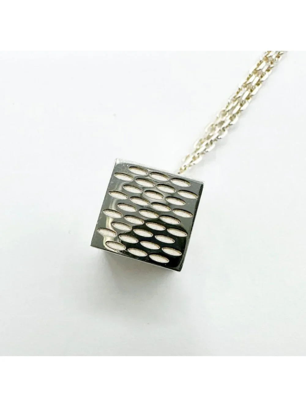Louis Vuitton Necklace LV Cube Silver